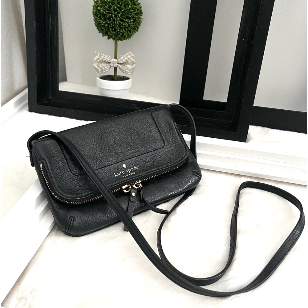 KATE SPADE New York Leather Double Zip Flap Small Crossbody